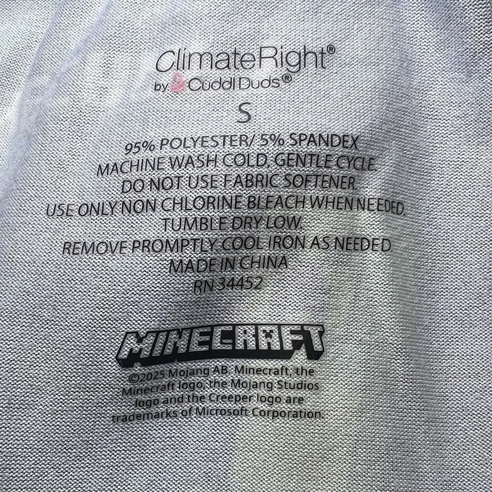 ClimateRight Boy's Minecraft Poly Spandex 2pc Top &‎ Pants Pajama Set Thermal PJ
